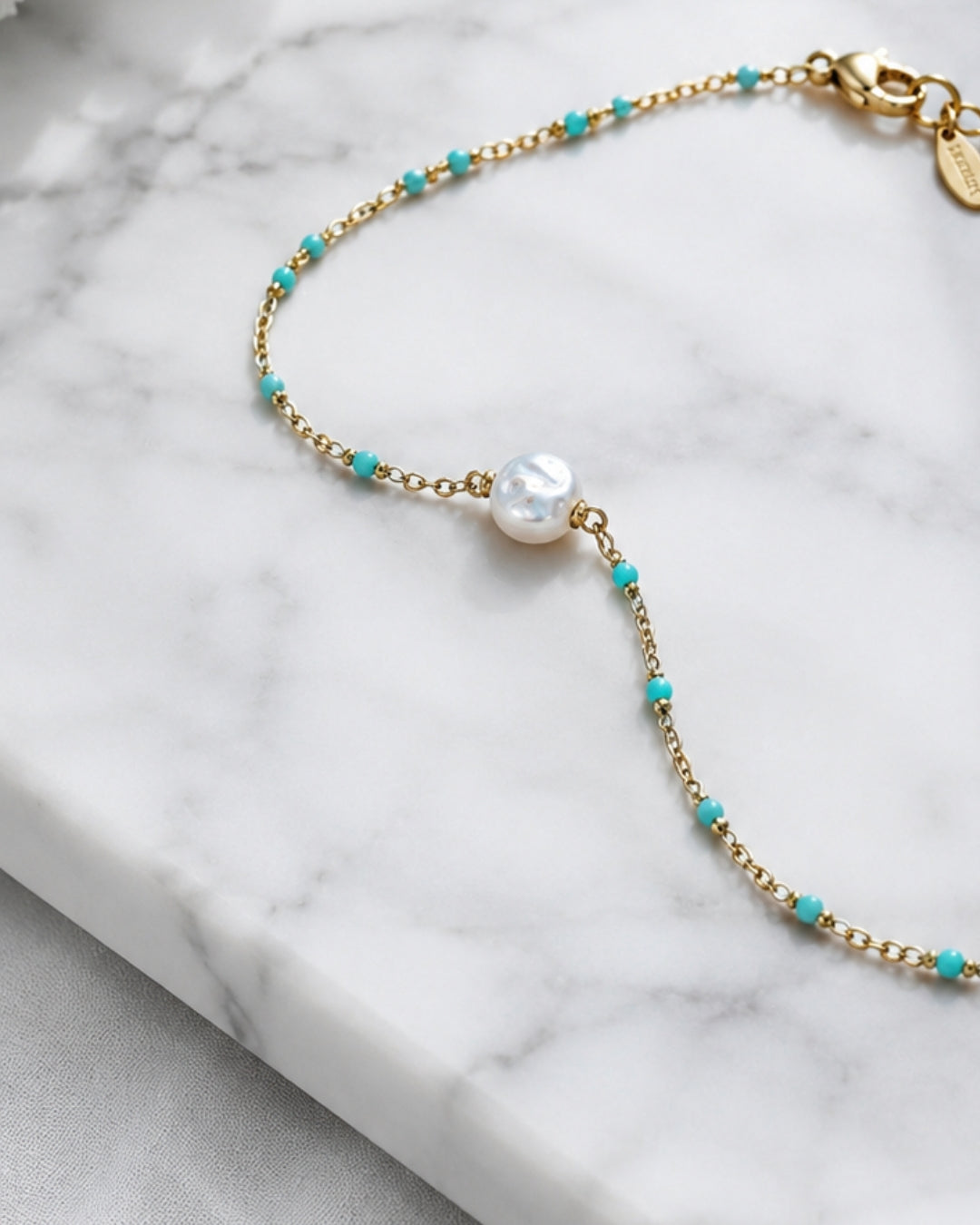 Aqua Pearl Anklet