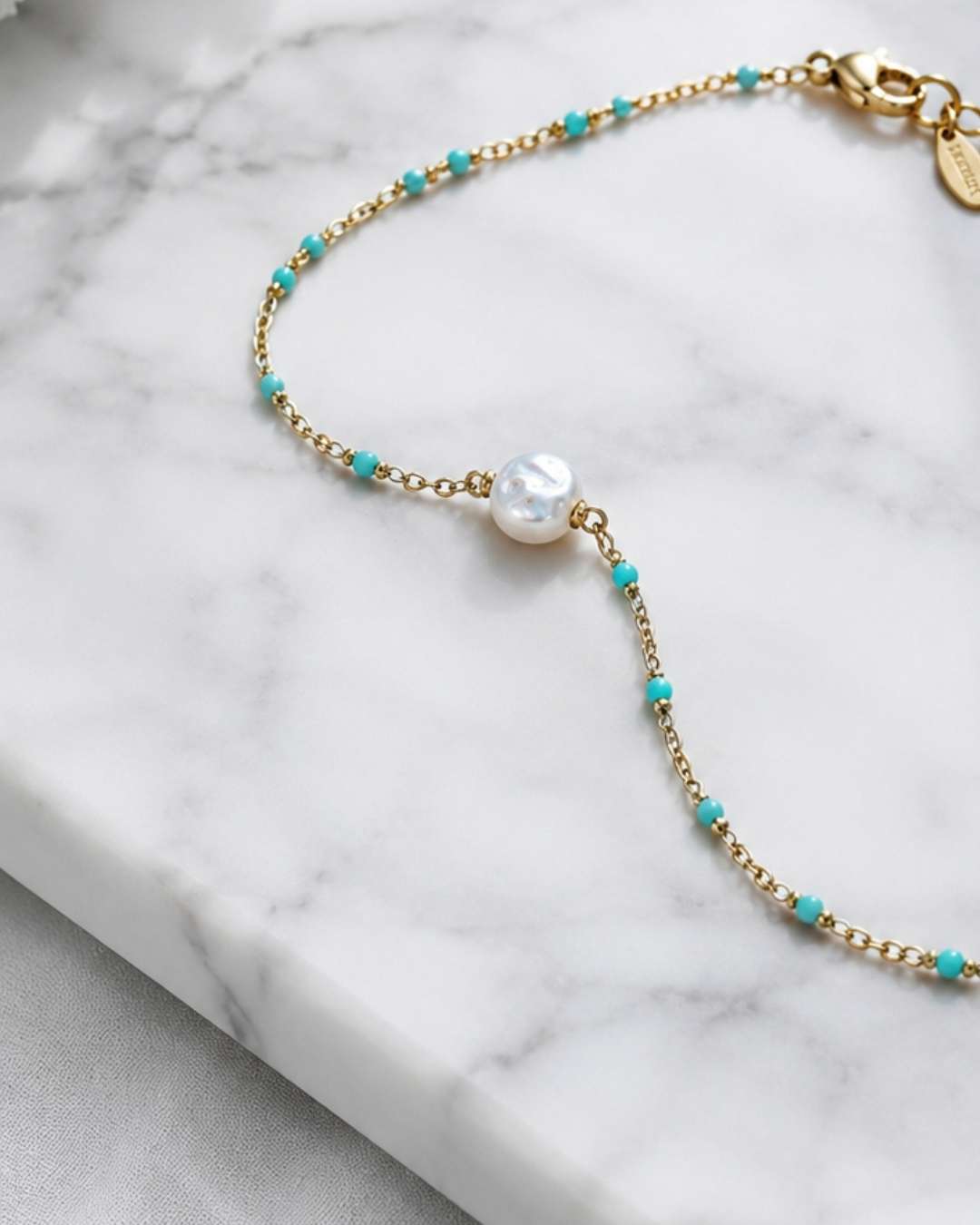 Aqua Pearl Anklet