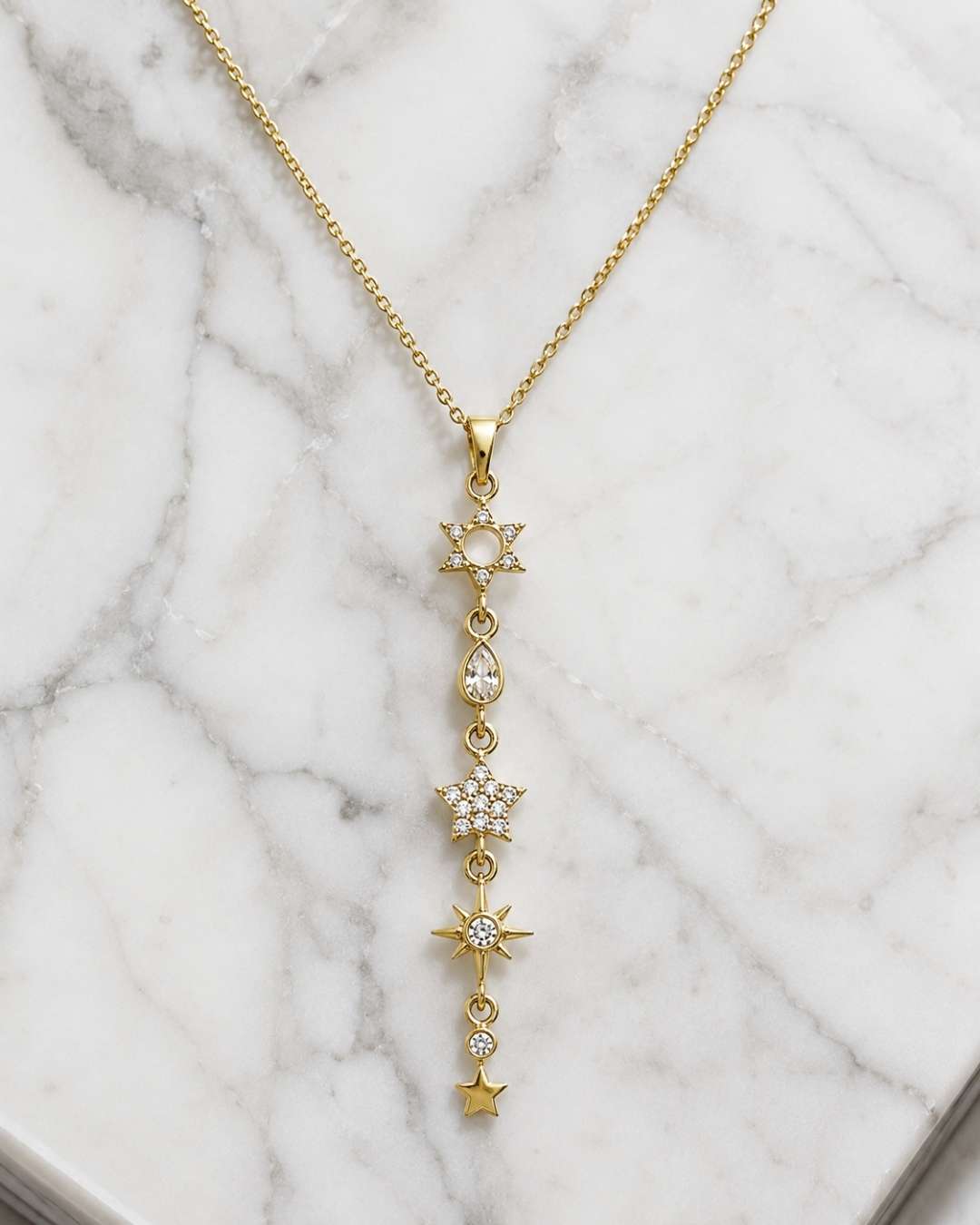 Celestial Star Drop Necklace
