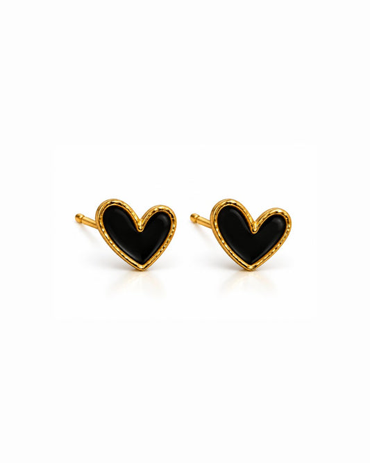 Black Heart Stud Earring Combo
