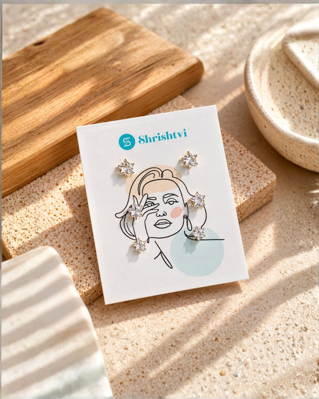 Crystal Bloom Stud Earring Combo