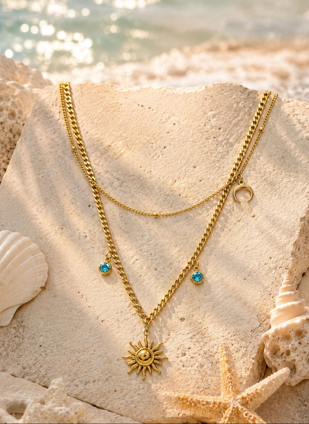 Sun Double Layered Necklace