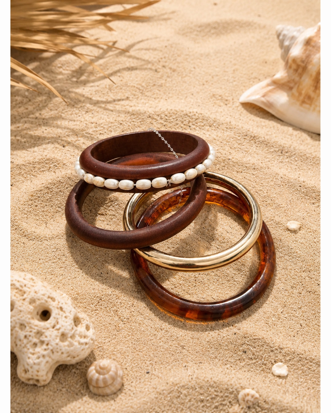 Coastal Wood & Pearl Stack