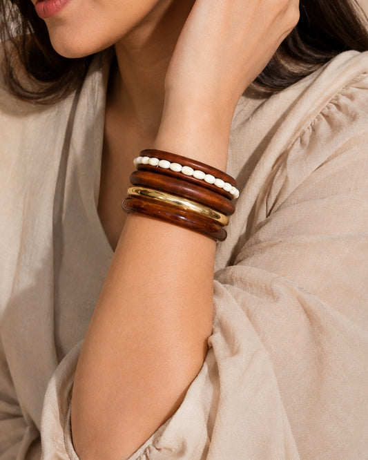 Coastal Wood & Pearl Stack