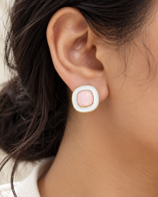Aura Enamel Stud Earrings
