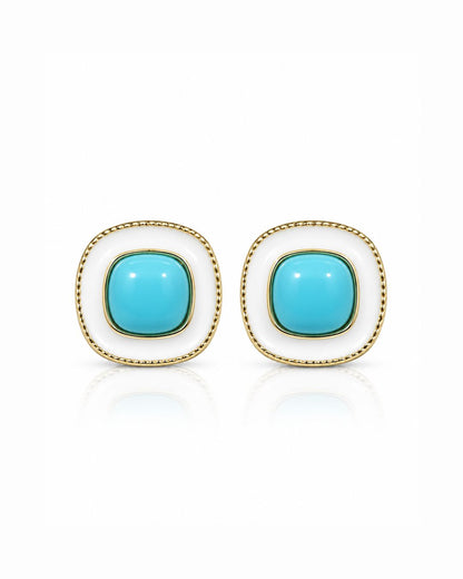Aura Enamel Stud Earrings