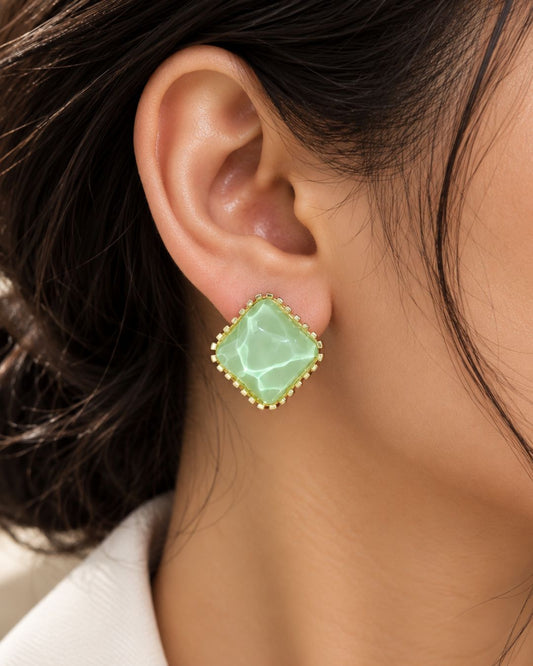Aurelia Square Stud Earrings