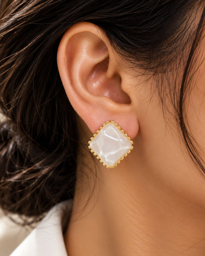 Aurelia Square Stud Earrings