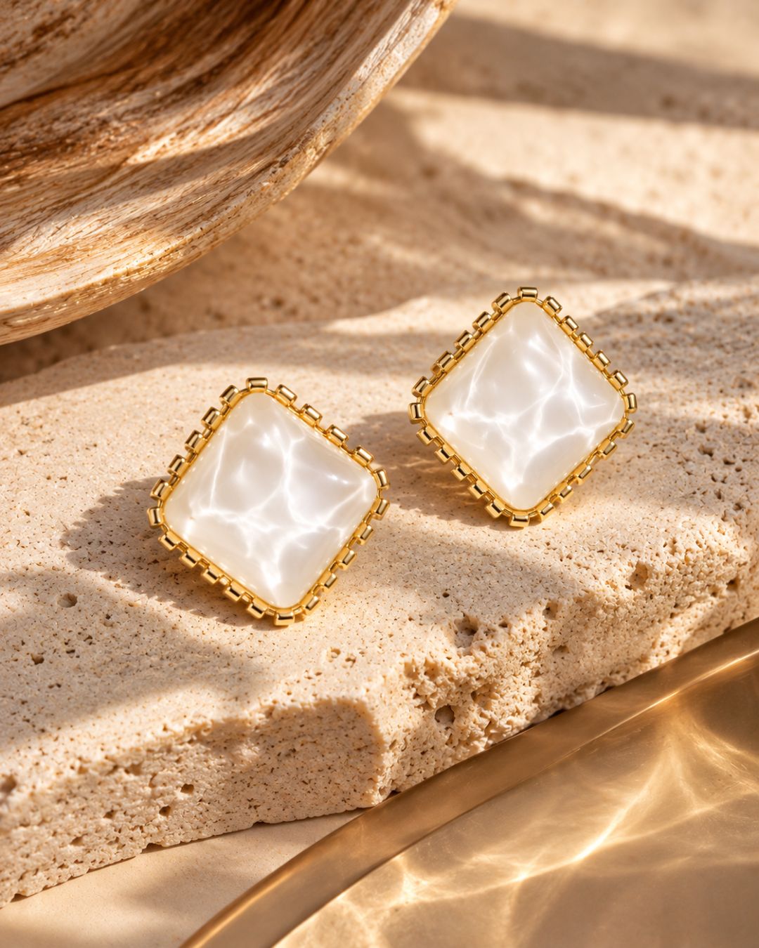 Aurelia Square Stud Earrings