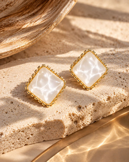 Aurelia Square Stud Earrings