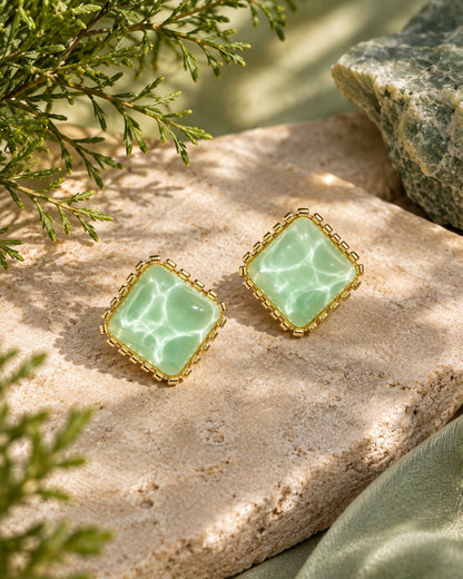 Aurelia Square Stud Earrings