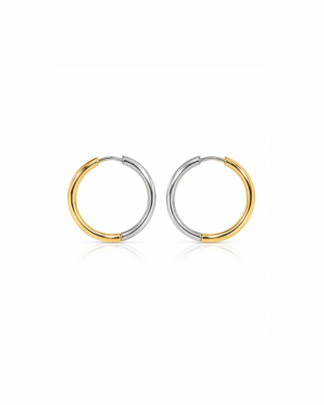 Classic Two-Tone Hoop Earrings