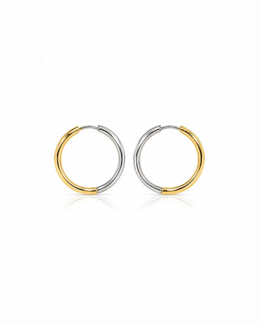 Classic Two-Tone Hoop Earrings