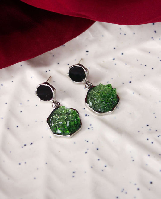 Crushed Stone Dangle Earring