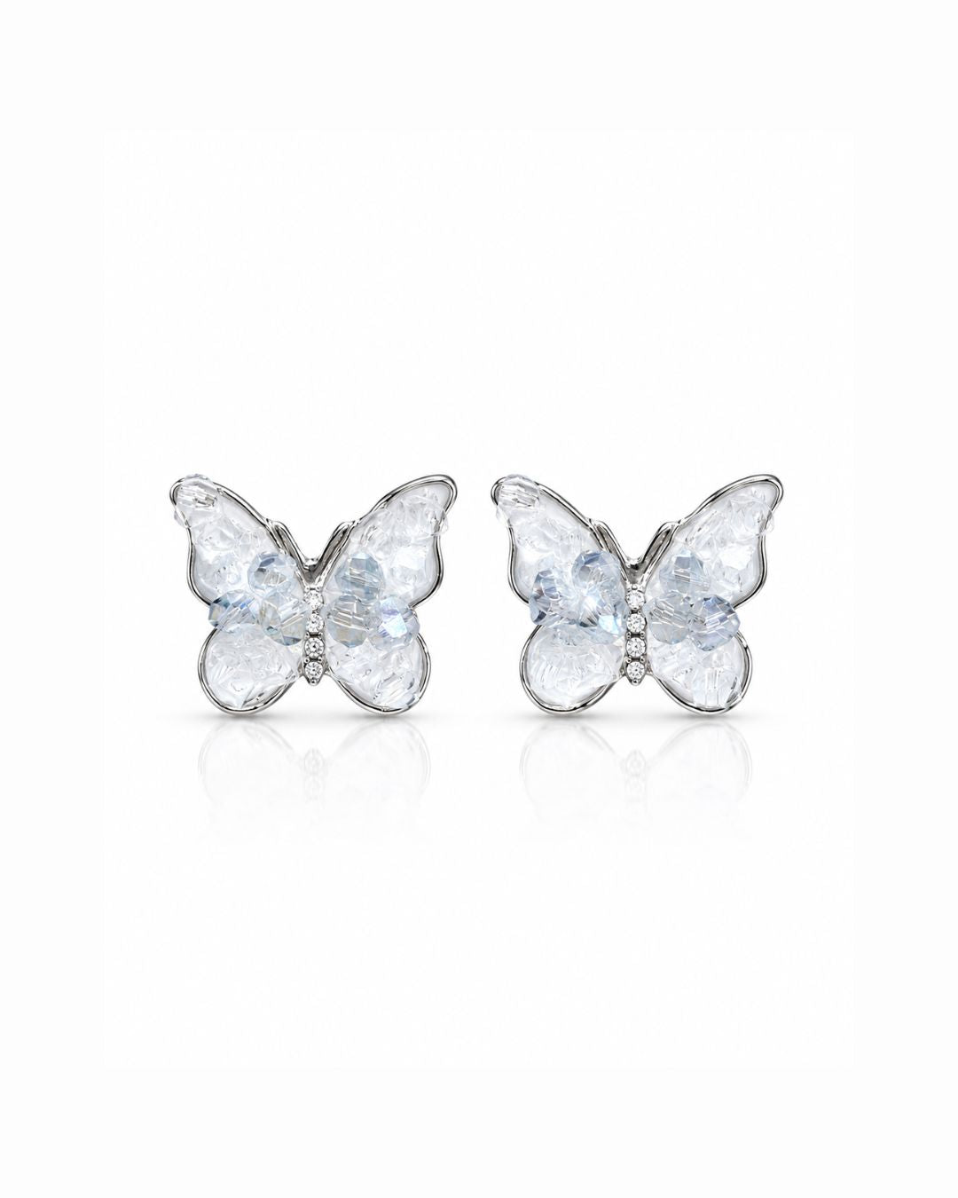 Crystal Butterfly Stud Earrings