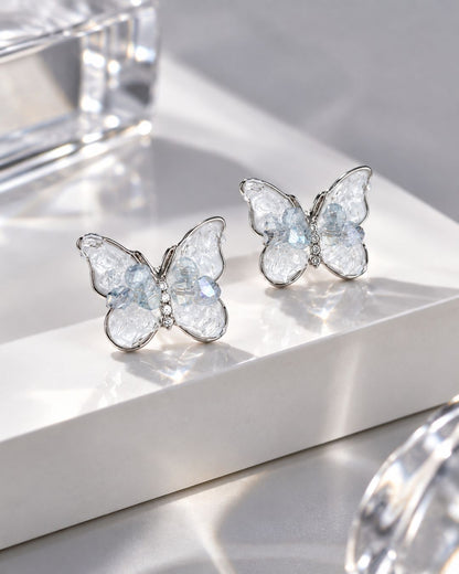 Crystal Butterfly Stud Earrings