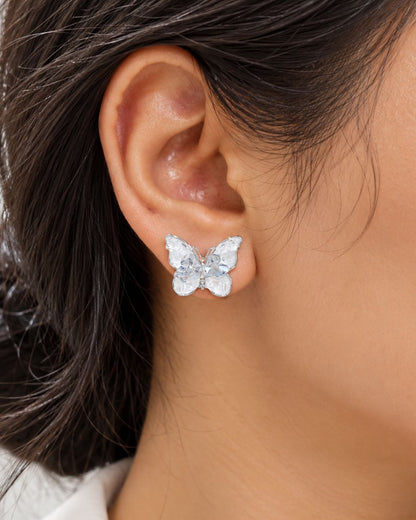 Crystal Butterfly Stud Earrings