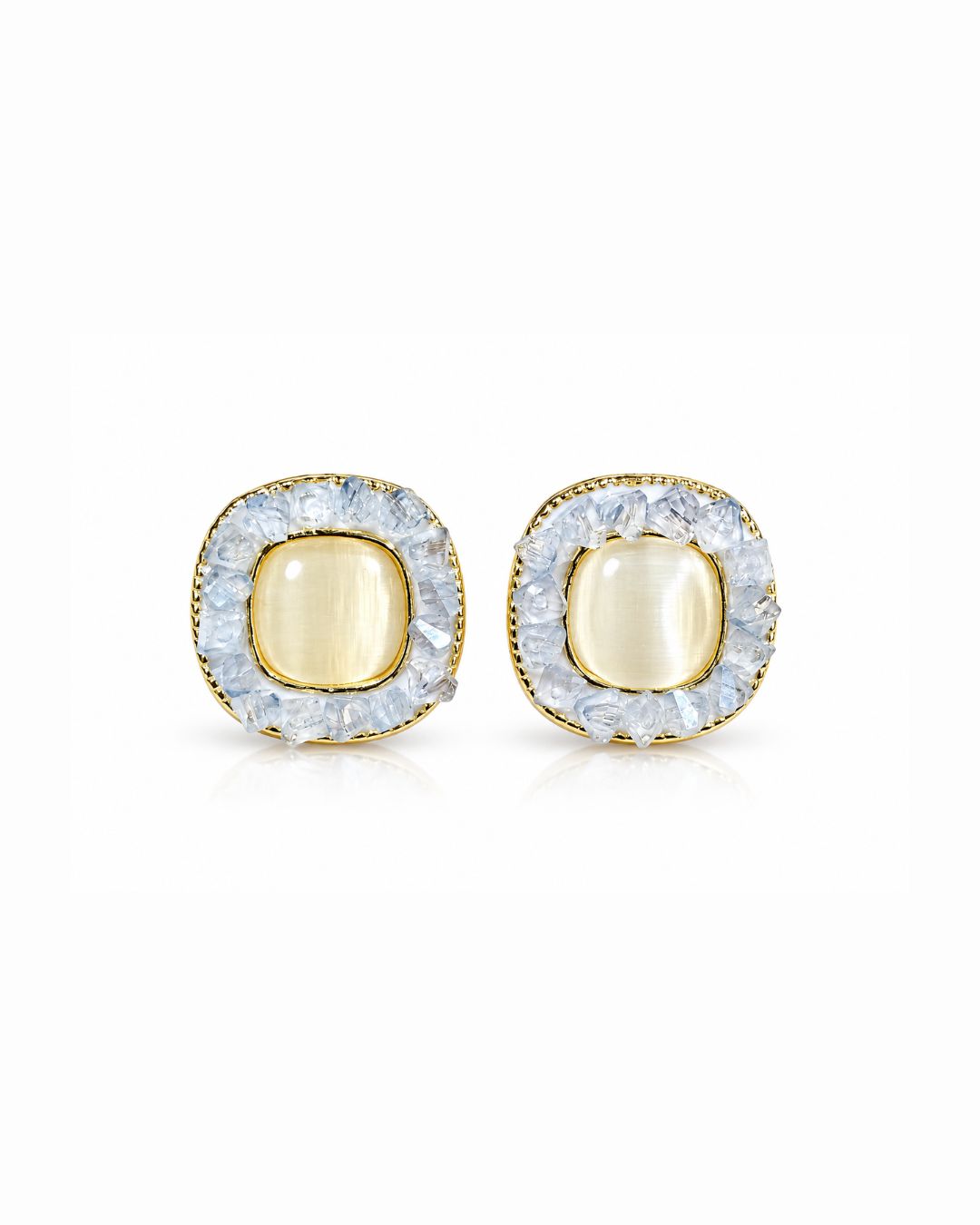 Crystal Ring Statement Studs