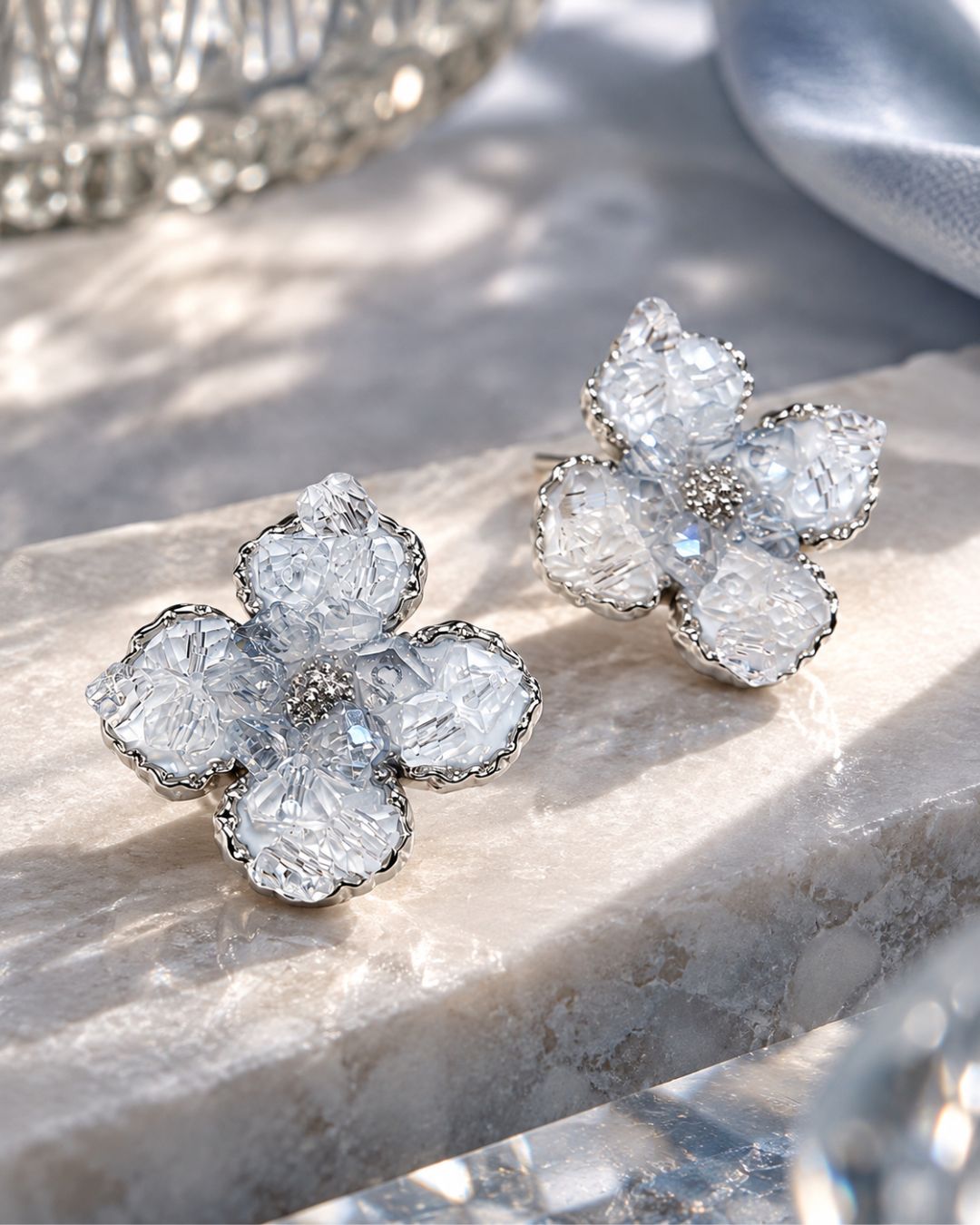 Crystal floral Stud Earrings