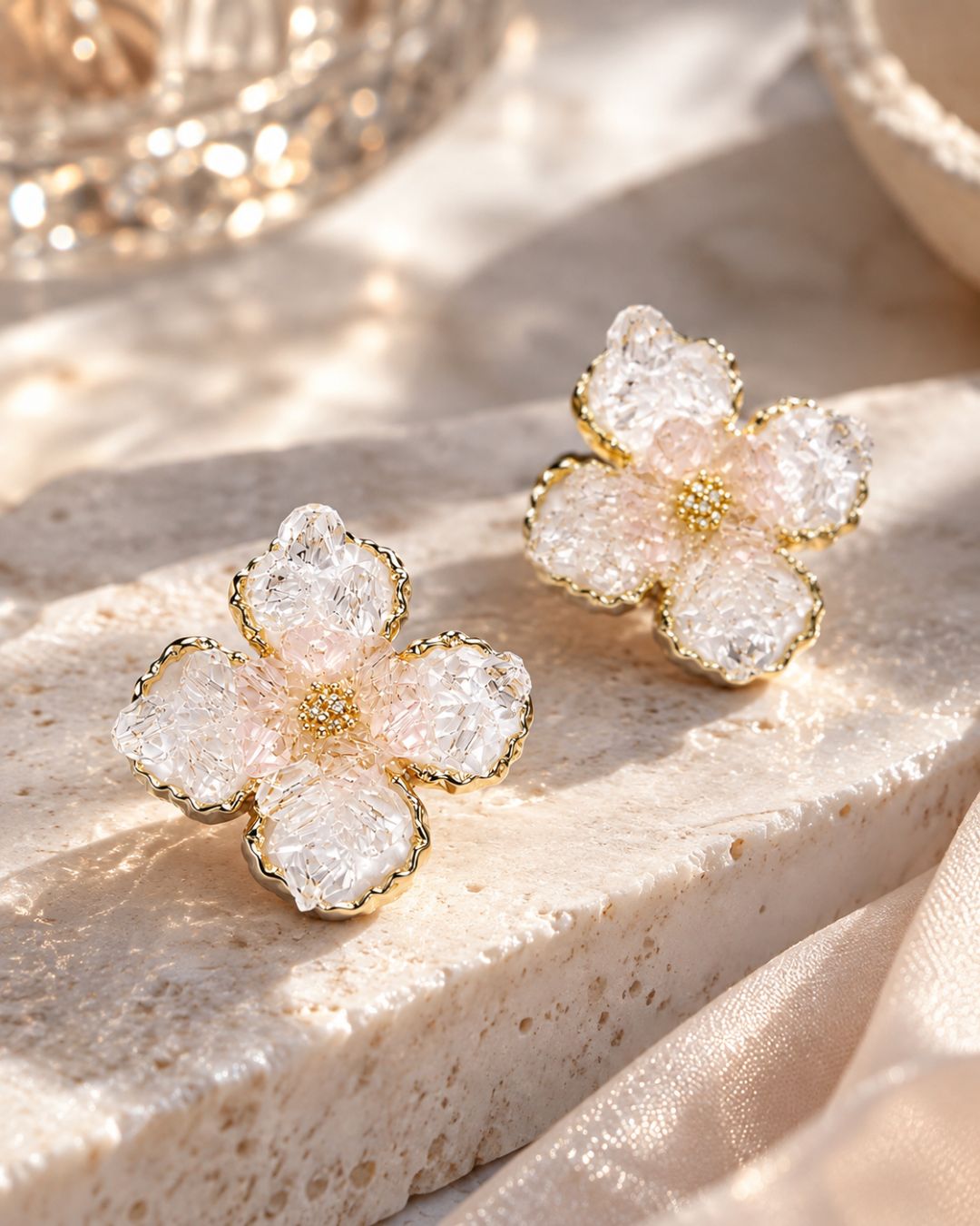 Crystal floral Stud Earrings
