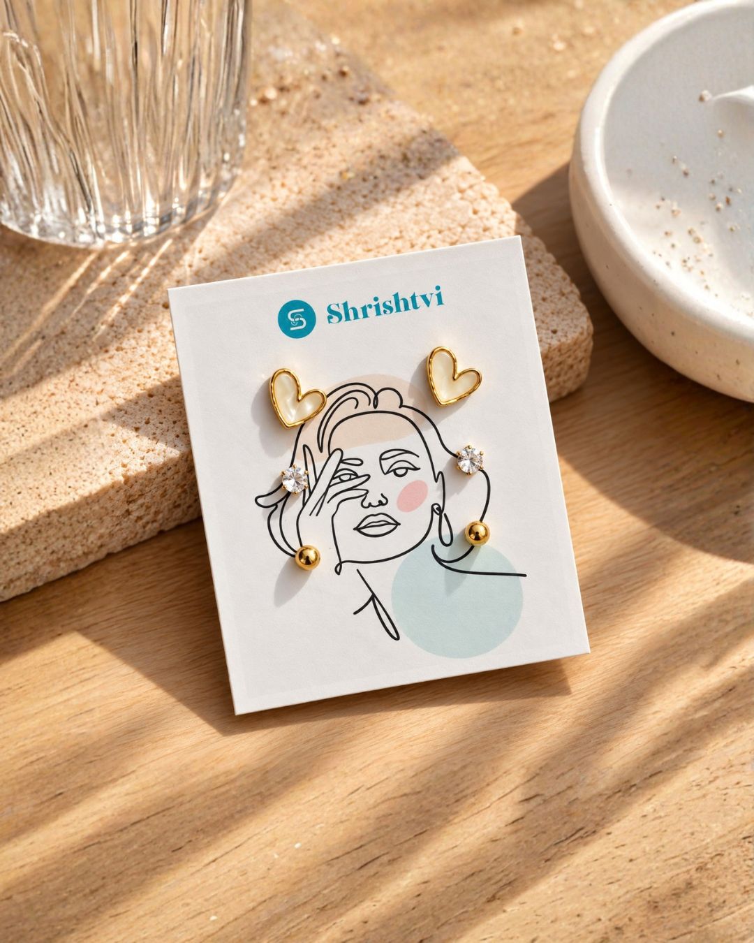 Heart Stud Earring Combo