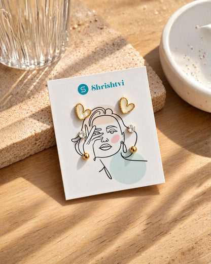 Heart Stud Earring Combo