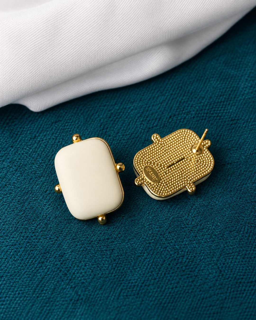 Ivory Matte Stud Earrings
