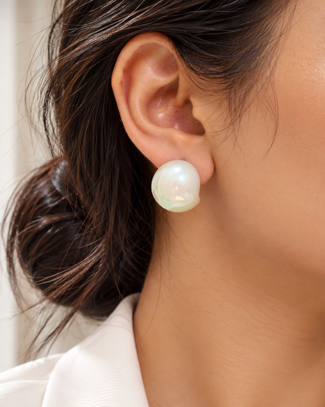Ivory Pearl Statement Studs