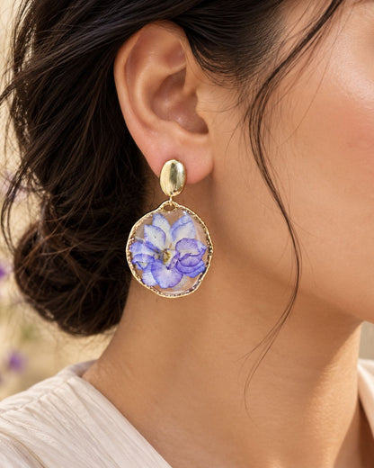 Lavender Resin Dangle Earrings