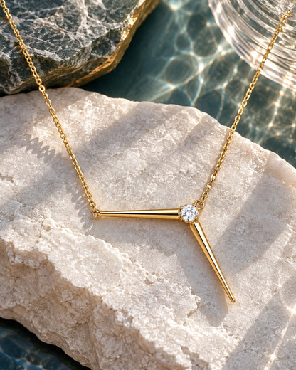 Lumi Solitaire Bar Necklace