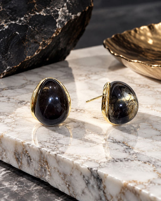 Midnight Resin Stud Earrings