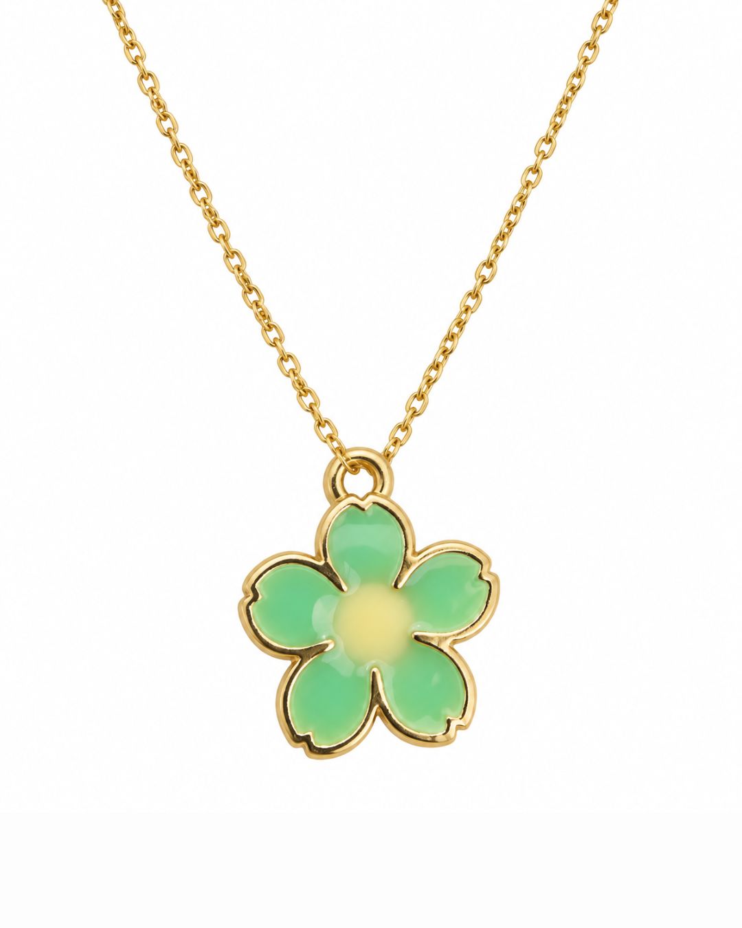 Mint Bloom Pendant Necklace