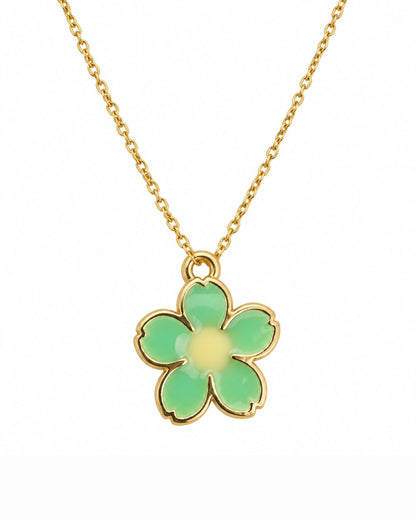 Mint Bloom Pendant Necklace