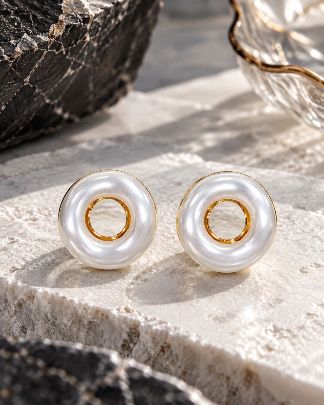 Pearl Halo Stud Earrings