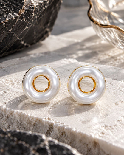 Pearl Halo Stud Earrings