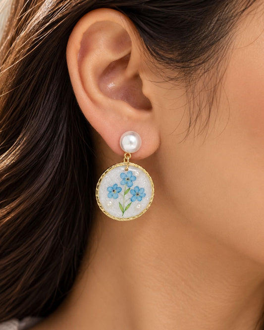 Pearl Resin Drop Earrings