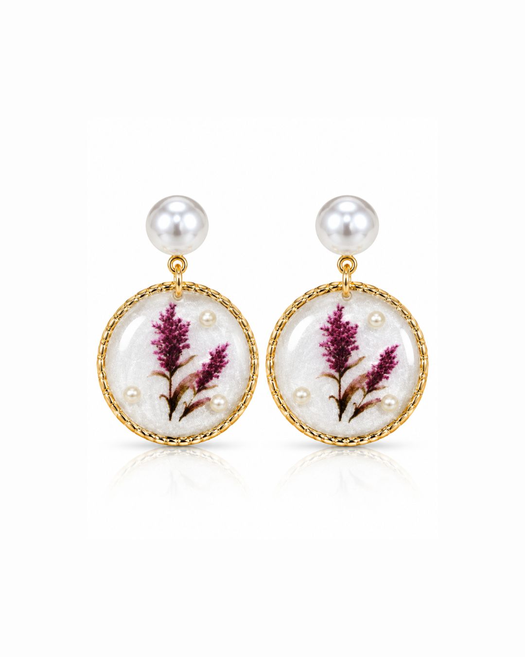 Pearl Resin Drop Earrings