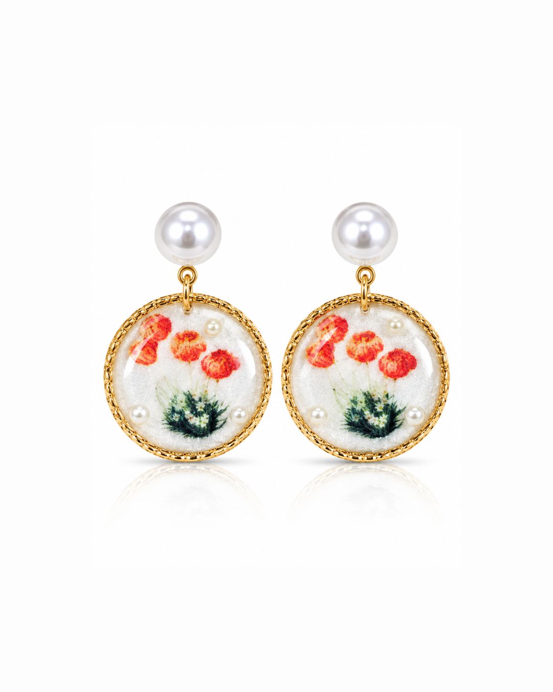 Pearl Resin Drop Earrings