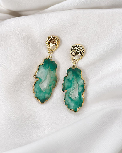 Petal Agate Resin Earring