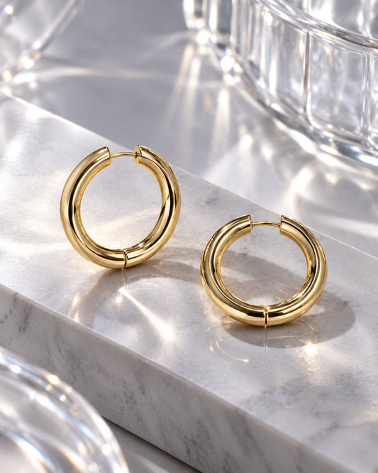 Round Hoop Earrings