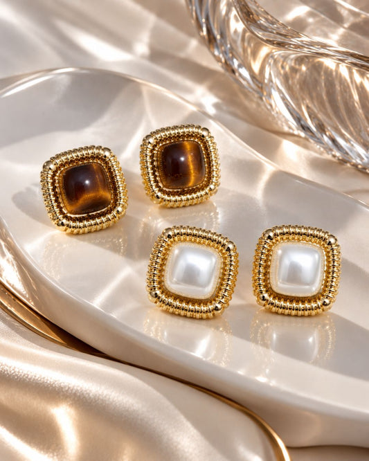 Square Statement Stud Earrings