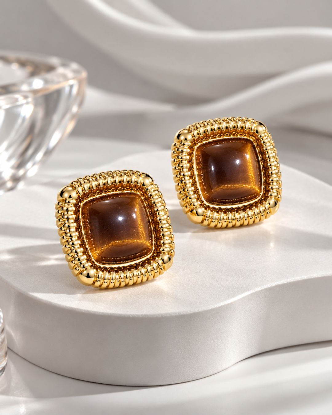 Square Statement Stud Earrings