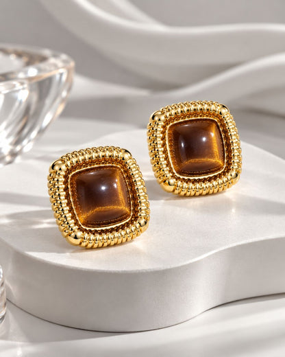 Square Statement Stud Earrings