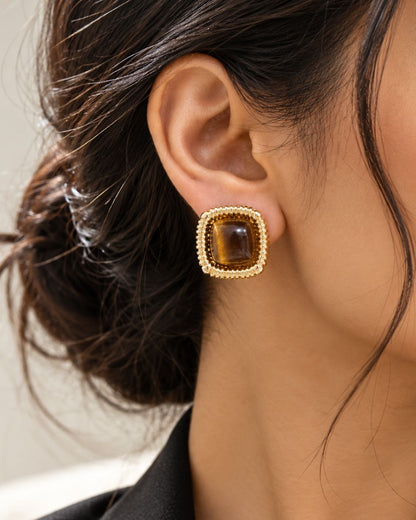 Square Statement Stud Earrings