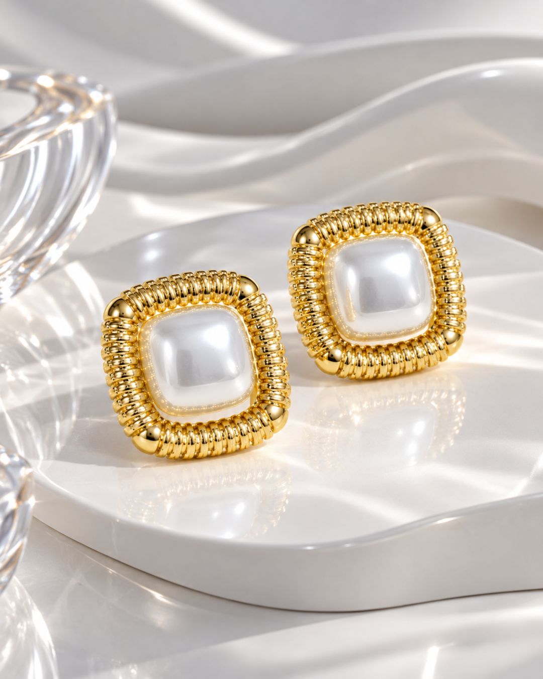 Square Statement Stud Earrings