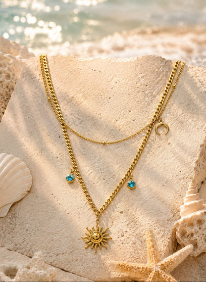 Sun Double Layered Necklace