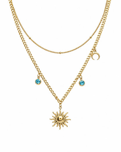 Sun Double Layered Necklace
