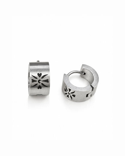 Tribal Engraved Huggie Earrings