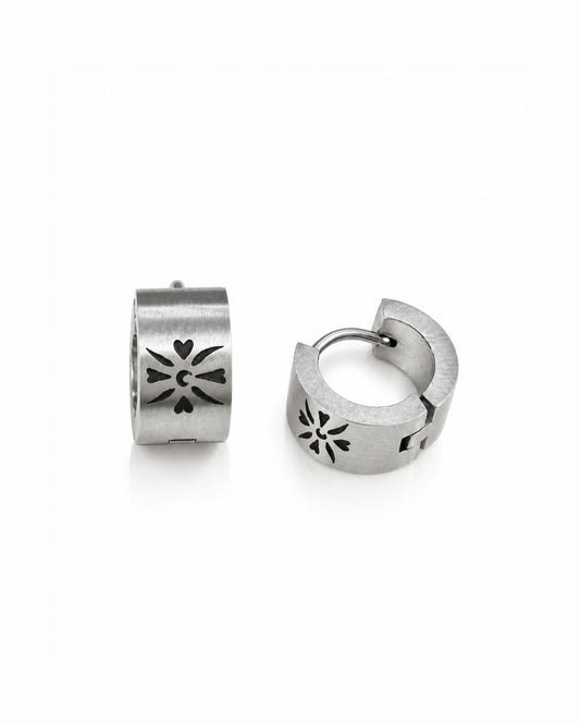 Tribal Engraved Huggie Earrings