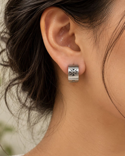 Tribal Engraved Huggie Earrings